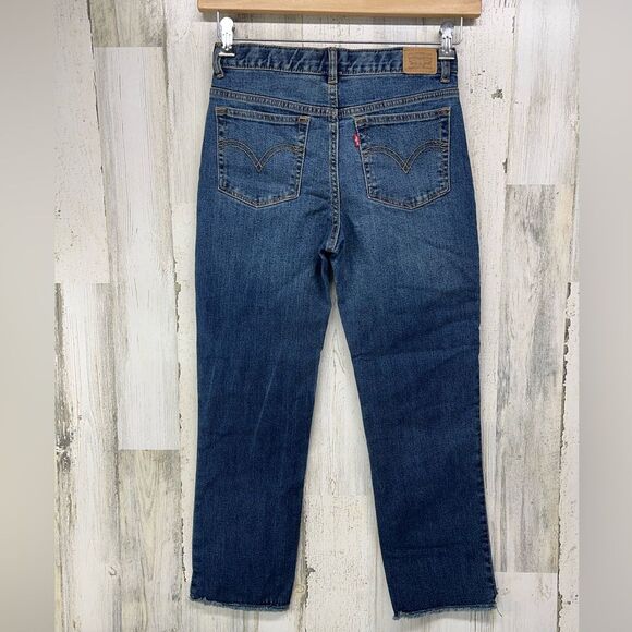 Levis High Rise Ankle Straight Raw Hem Jeans Girls 16 Adjustable Waist band - Picture 2 of 8